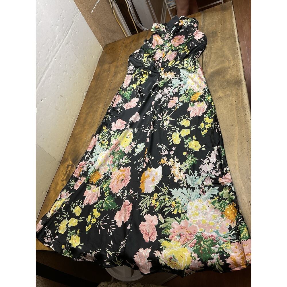 Petal & Pup Black Floral High-Neck Midi Dress - Picture 10 of 12
